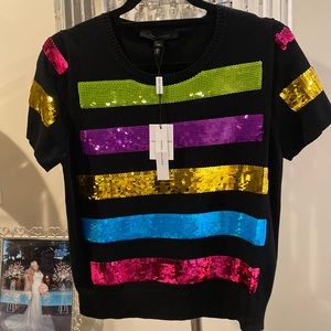 Marc jacobs black sequence short sleeve sweater